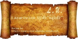 Lazarovics Ulászló névjegykártya